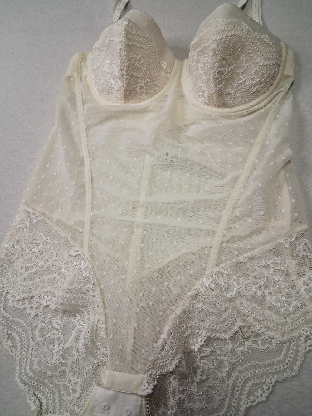 Marks & Spencer Cream Lace and Mesh Bodysuit - Picture 4 of 8